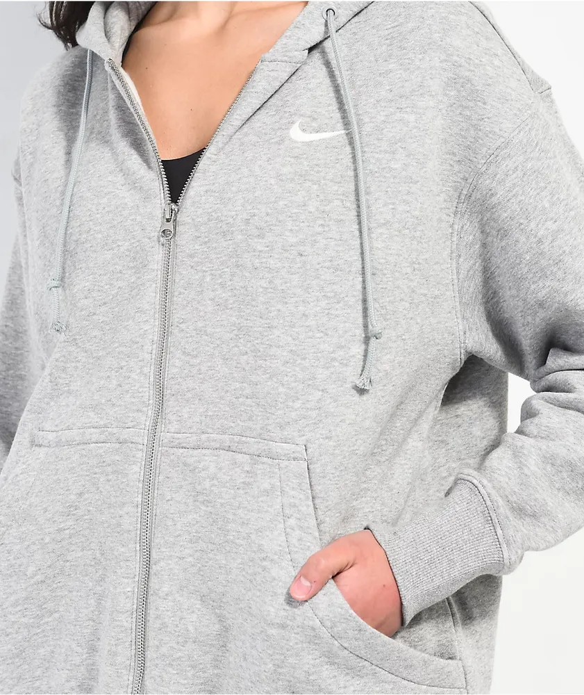 Nike gray zip hoodie top