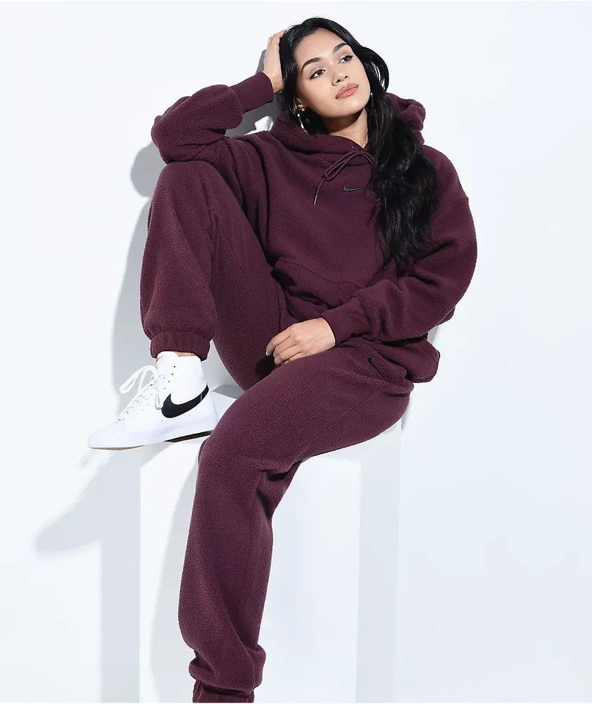 Nike hoodie womens burgundy sales