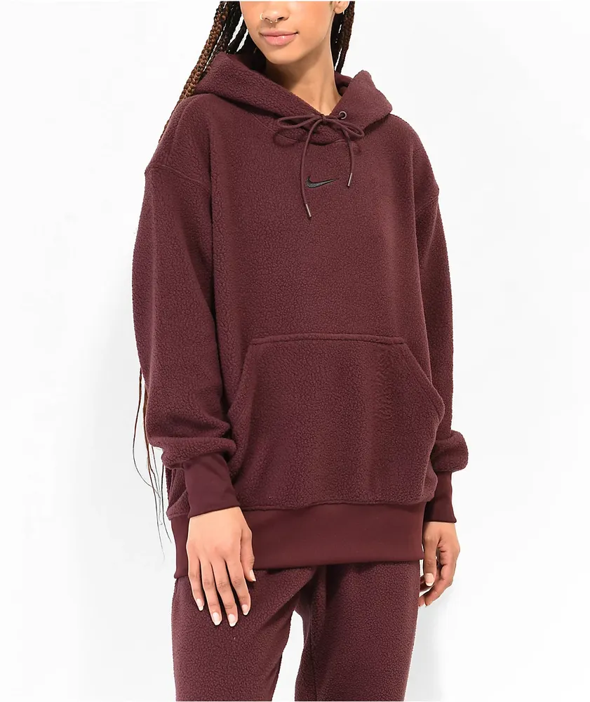 Nike plush velour pullover hoodie discount