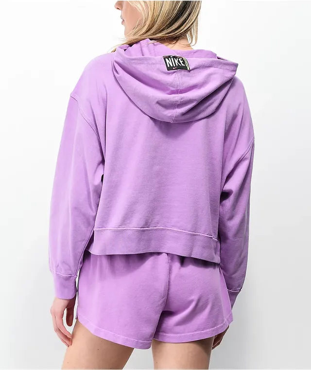 Nike purple cropped best sale sweatshirt