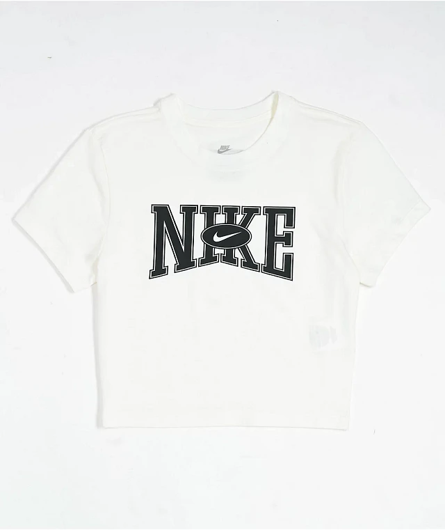 Nike Sportswear Street Logo White Slim Crop T-Shirt | Arden Fair