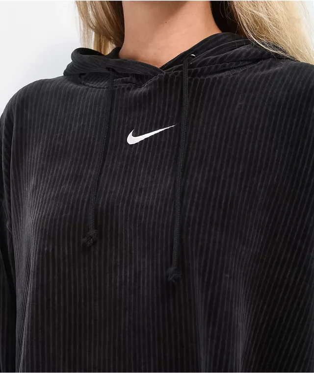 Nike black hotsell velour hoodie