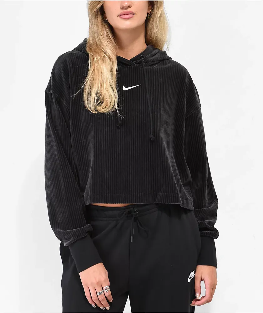 Nike crop top hoodie black