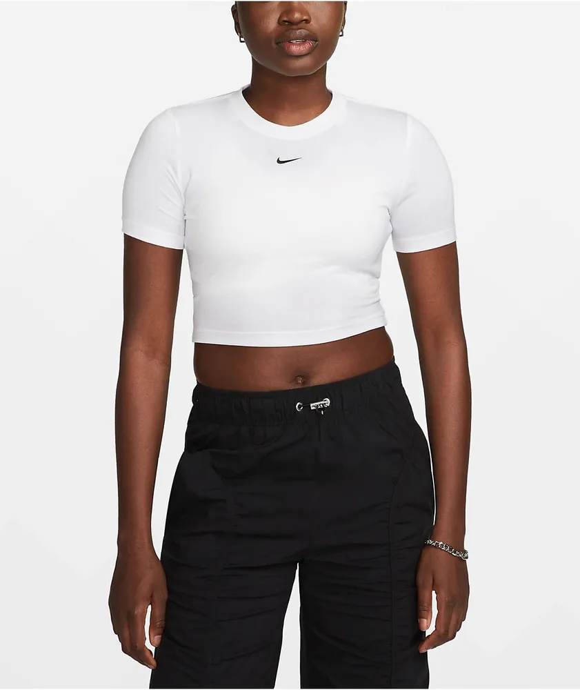 Nike Sportswear White Slim Crop T Shirt Hamilton Place