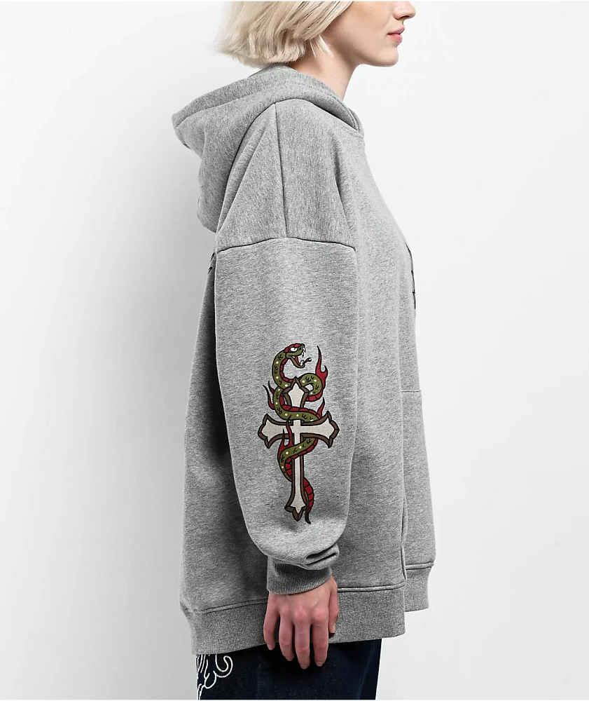 Ninth Hall Alina Grey Oversized Hoodie | Liberty Center
