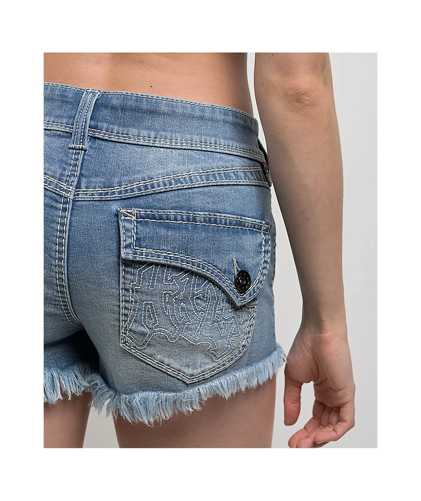 Ninth Hall Alyssia Shortie Sapphire Denim Shorts | MainPlace Mall