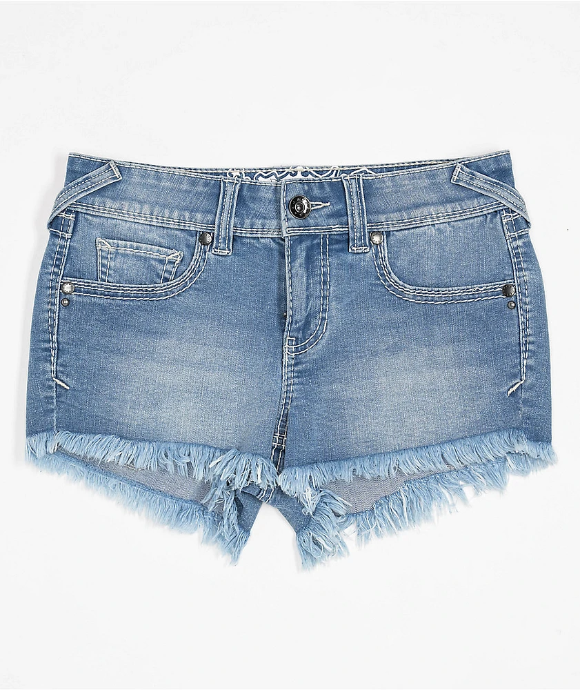 Ninth Hall Alyssia Shortie Sapphire Denim Shorts | MainPlace Mall