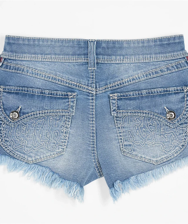 Ninth Hall Alyssia Shortie Sapphire Denim Shorts | MainPlace Mall