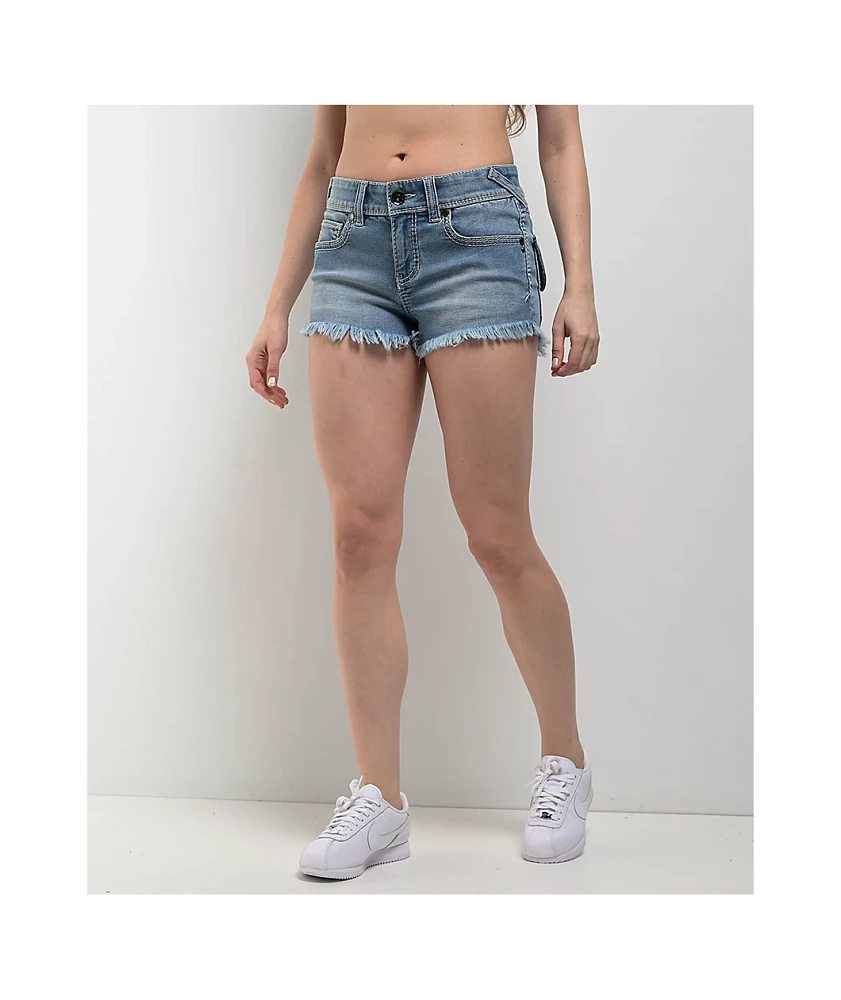 Ninth Hall Alyssia Shortie Sapphire Denim Shorts | MainPlace Mall