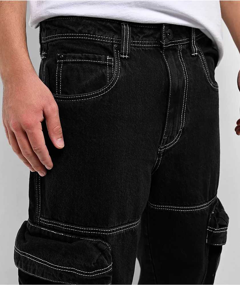 Ninth Hall Ambush Black 3D Cargo Pants | Liberty Center