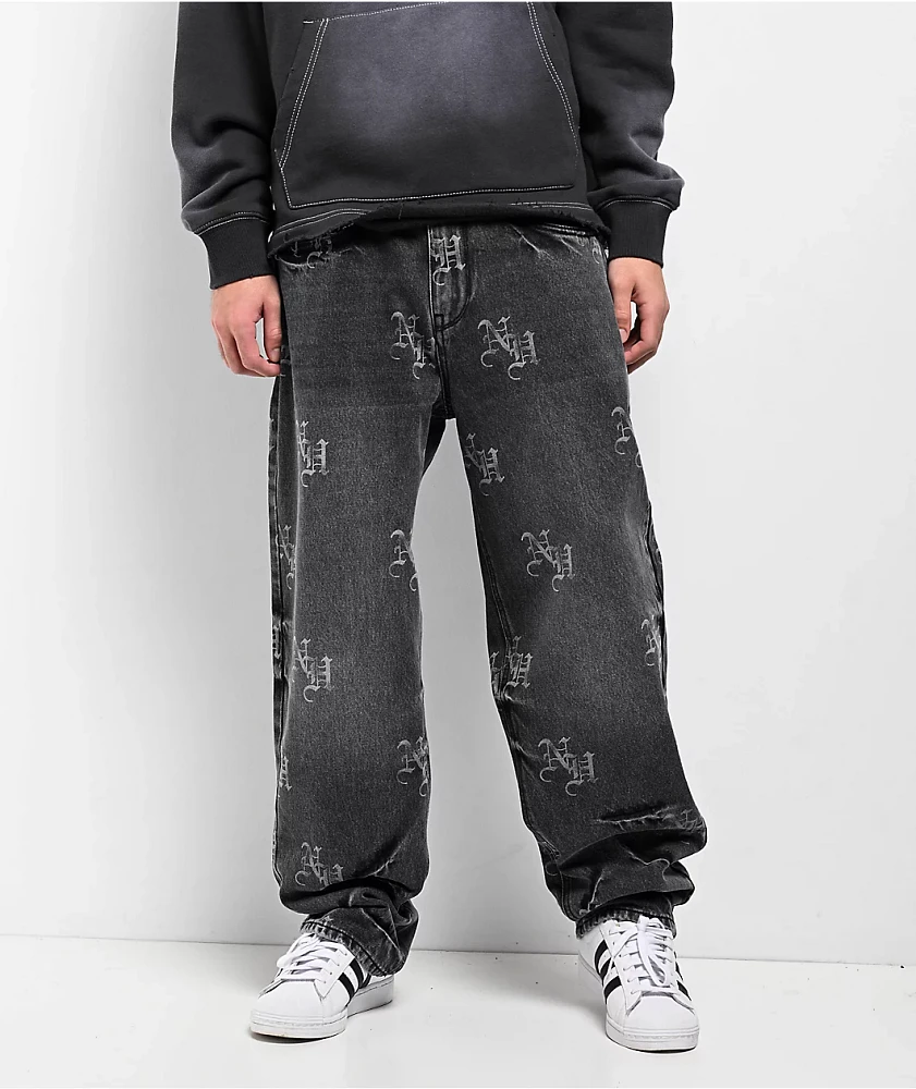 Ninth Hall Ambush Black Wash Loose Fit Jeans | Arden Fair