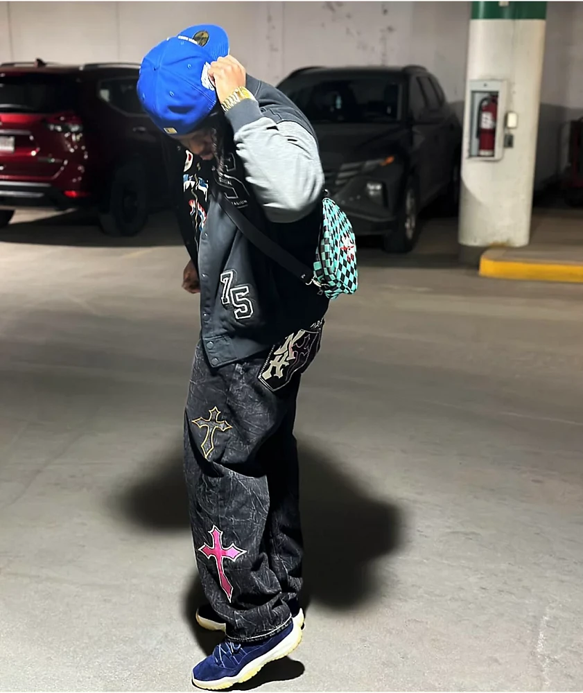 Ninth Hall Ambush Crosses Black Wash Loose Fit Jeans | MainPlace Mall