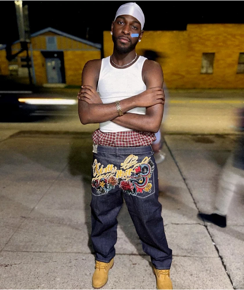 Ninth Hall Ambush Dragon Raw Indigo Denim Loose Fit Jeans at
