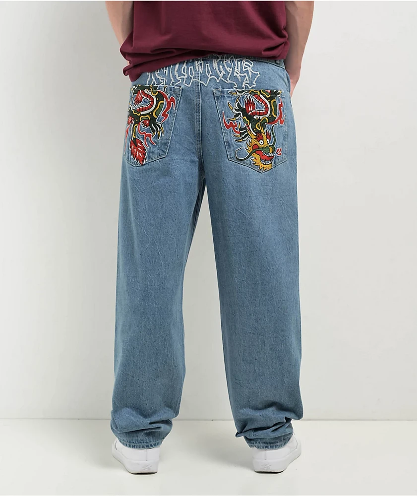 Ninth Hall Ambush Medium Blue Loose Fit Jeans | Arden Fair