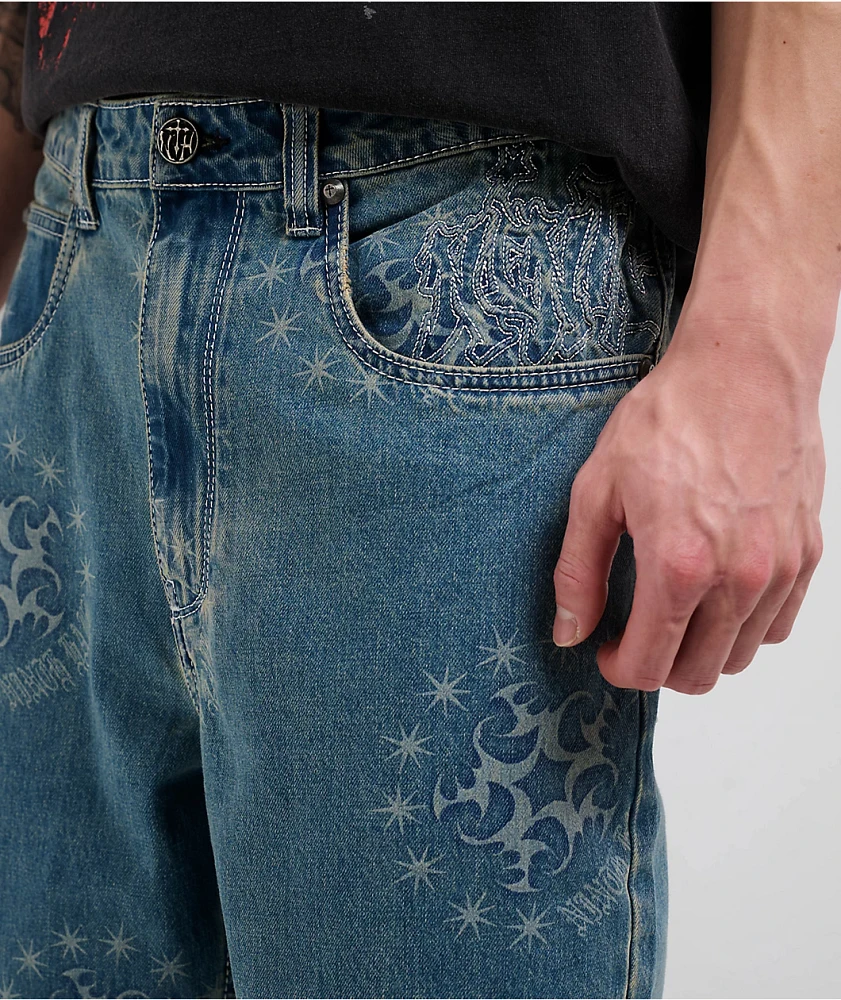 Ninth Hall Ambush Star Blue Wash Loose Fit Jeans | Mission Valley