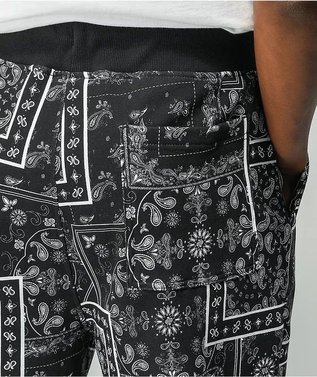 Black bandana joggers clearance