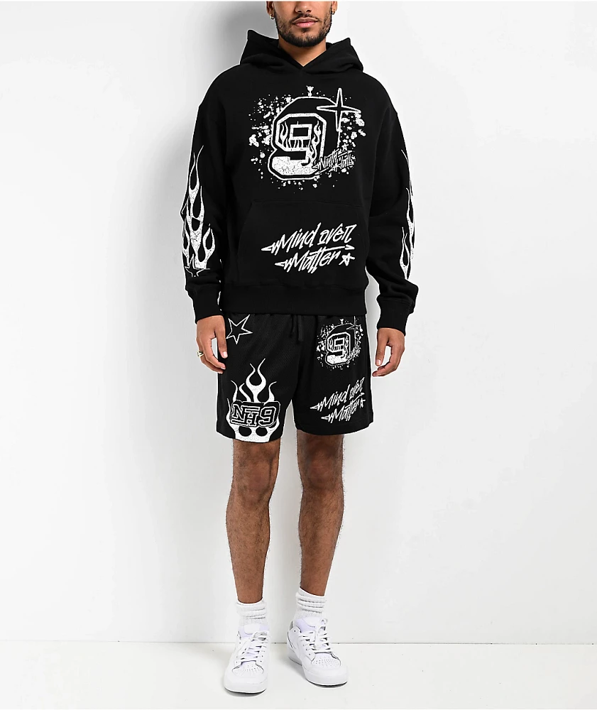 Ninth Hall Flame Black Boxy Hoodie at CoolSprings Galleria in