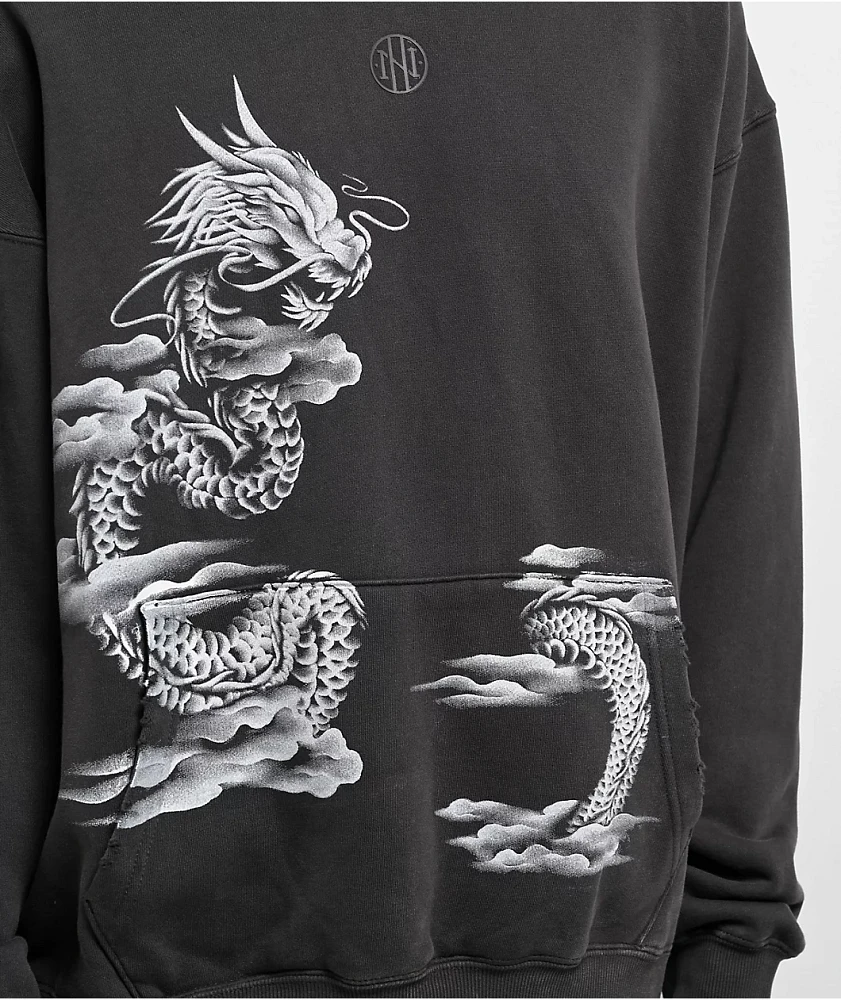 Ninth Hall Fundamentals Airbrushed Dragon Black Hoodie | Liberty