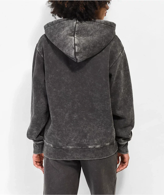 Ninth Hall Fundamentals Black Wash Relaxed Hoodie at Foxvalley