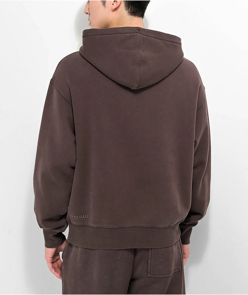 Ninth Hall Fundamentals Brown Wash Boxy Hoodie | Pueblo Mall