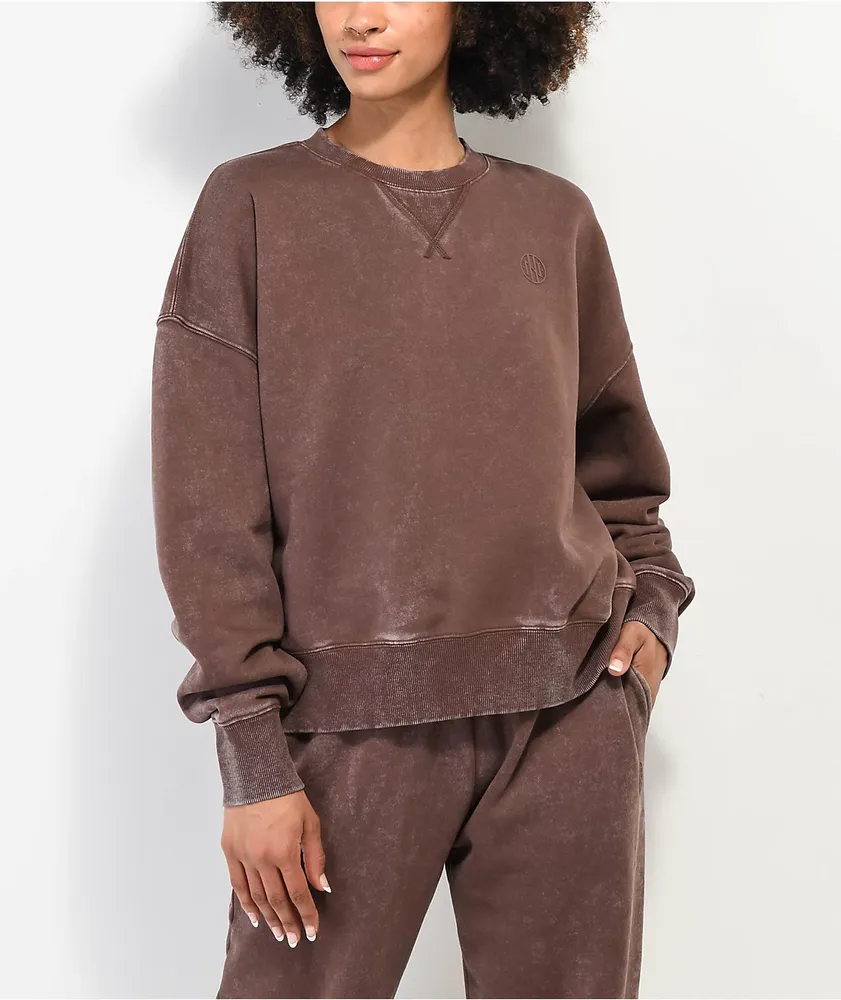 Washed crew neck 2025 sweatshirt