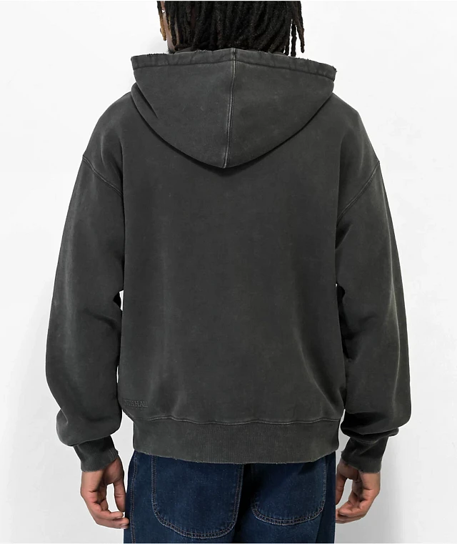 Ninth Hall Fundamentals Whisker Ash Wash Boxy Zip Hoodie | Arden Fair