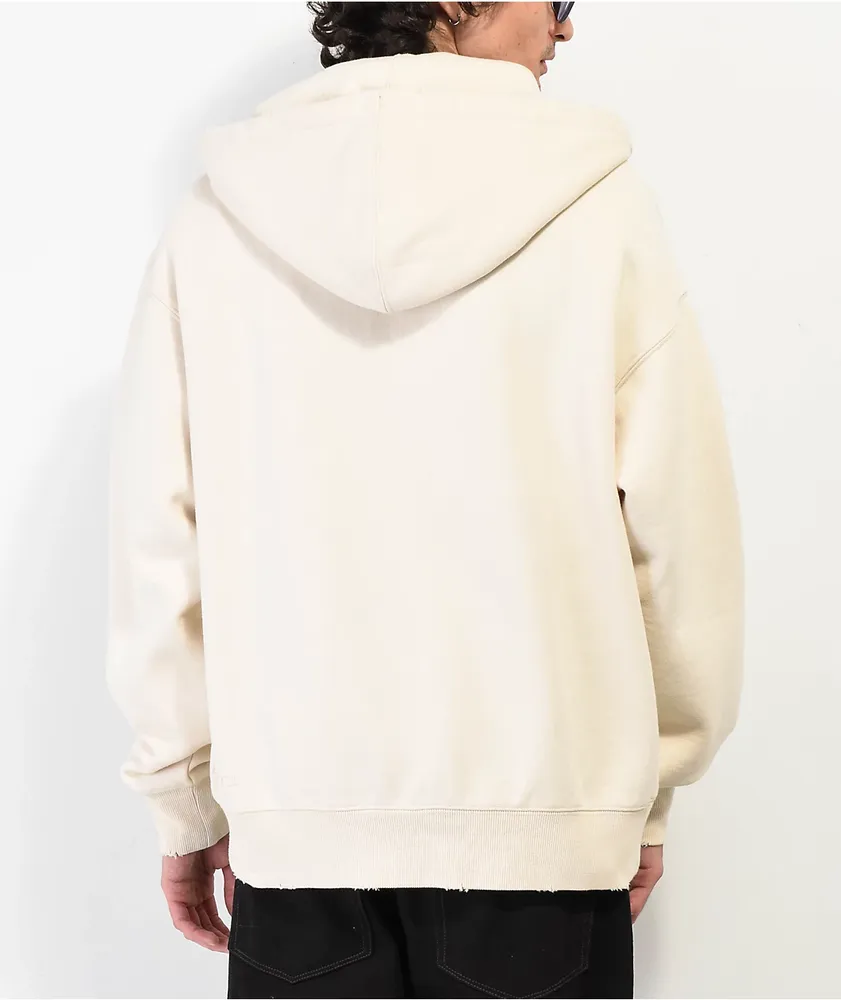 Cream zip hoodie hotsell