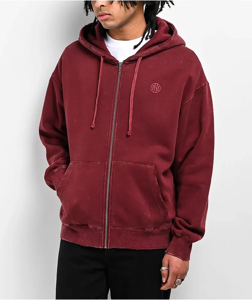 Maroon zip store hoodie