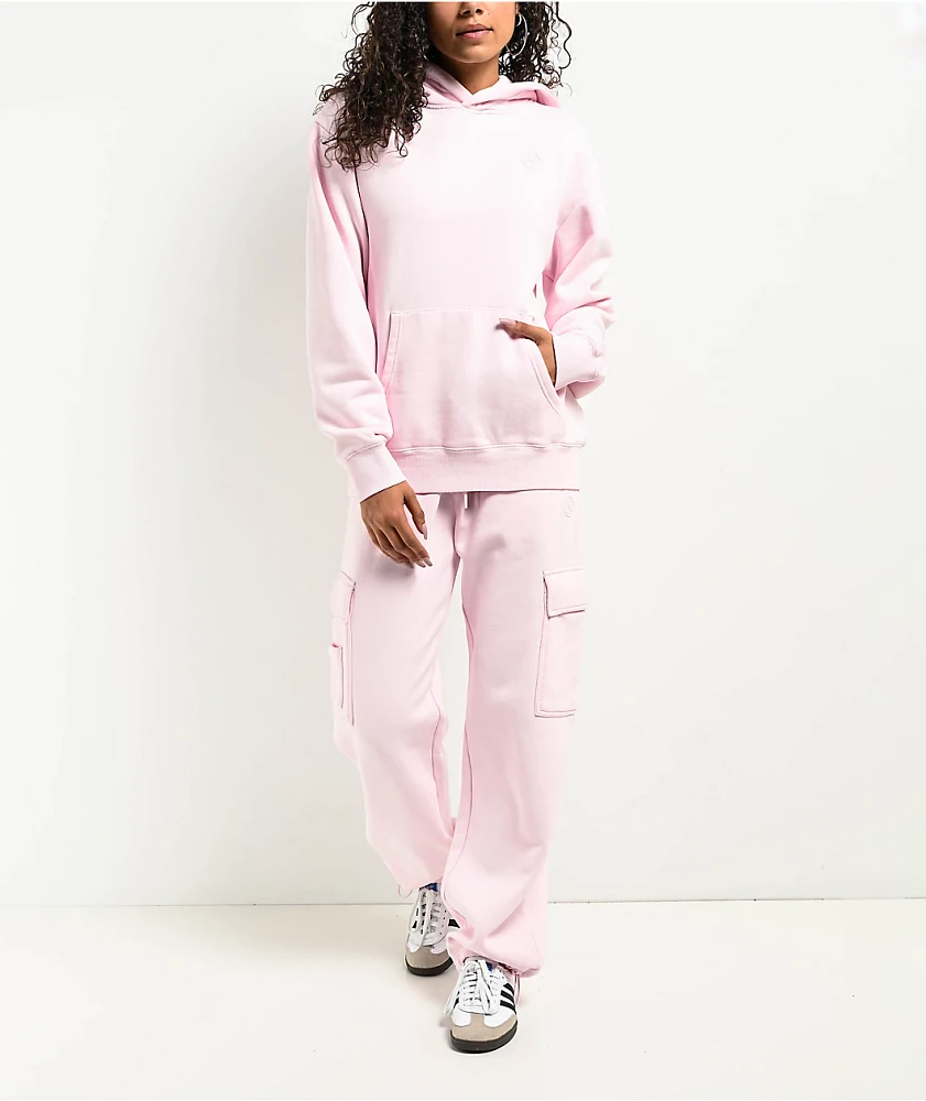 Ninth Hall Fundamentals Oso Pink Wash Relaxed Hoodie | MainPlace Mall