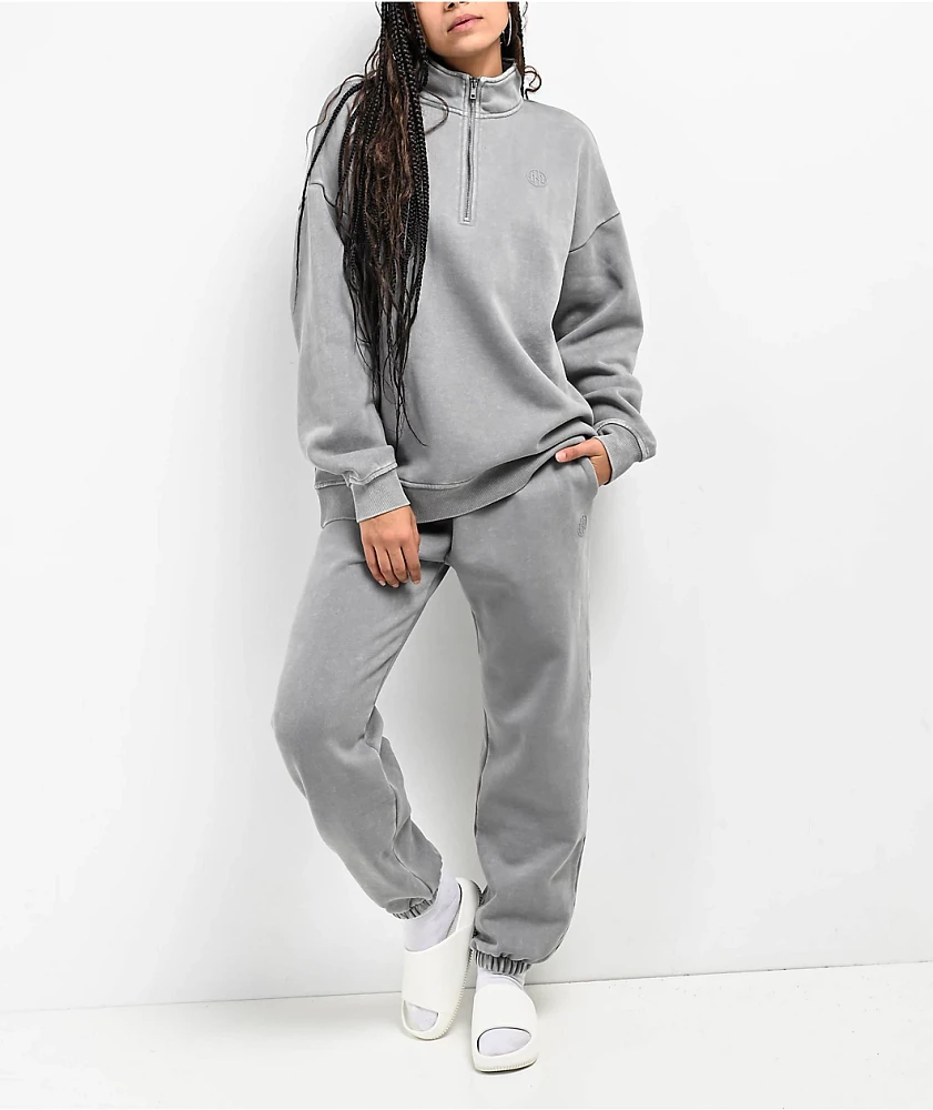 Ninth Hall Fundamentals Sheena Grey Oversized Quarter Zip Mineral