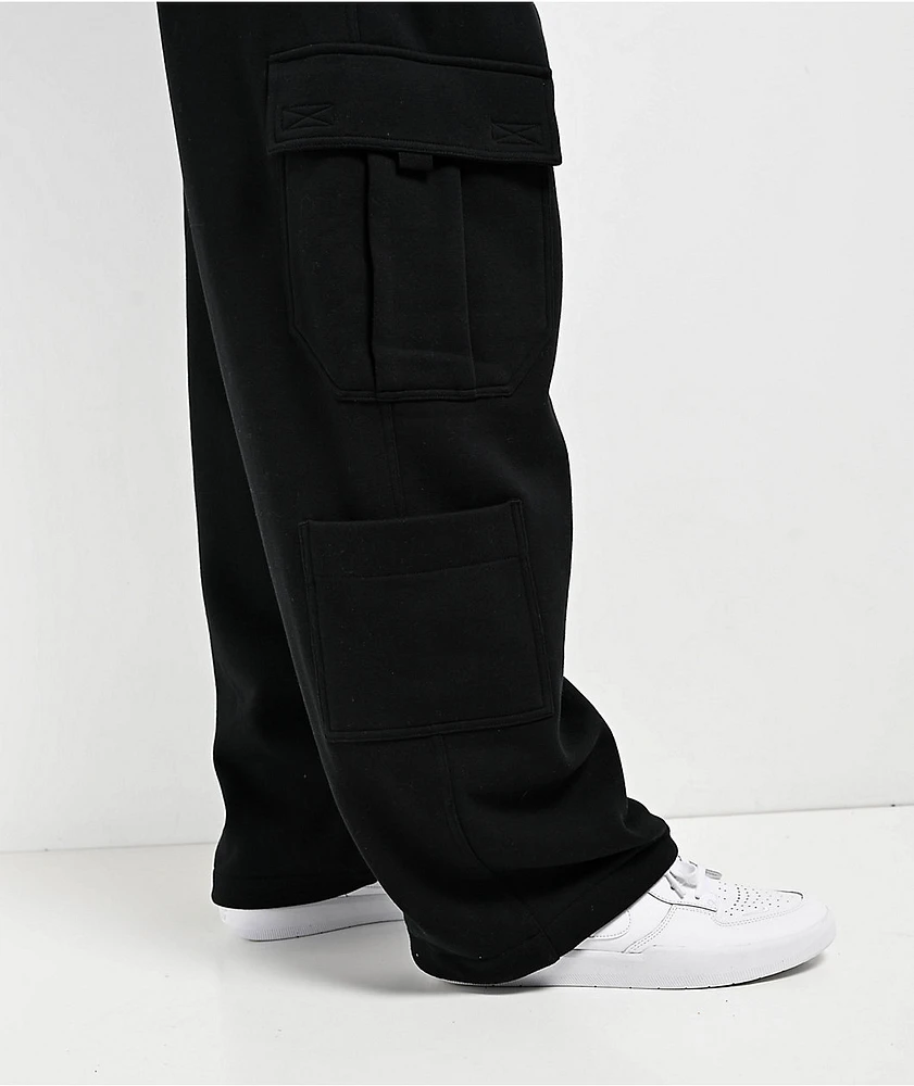 Ninth Hall Fundamentals Stash Black Baggy Cargo Sweatpants at