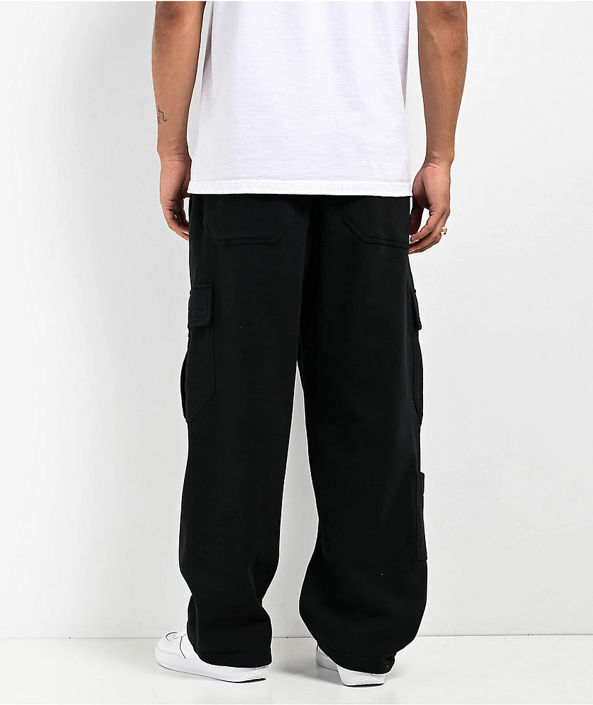 Ninth Hall Fundamentals Stash Black Baggy Cargo Sweatpants at