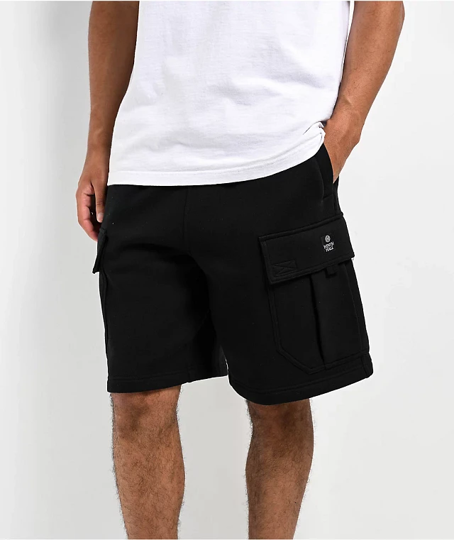 Ninth Hall Fundamentals Stash Black Cargo Sweat Shorts | MainPlace