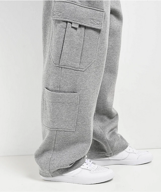 [COSYHARU公式] Catrit Cargo Pocket Wide Sweatpants Ninth Hall Stash Grey Cargo Sweatpants | MainPlace Mall