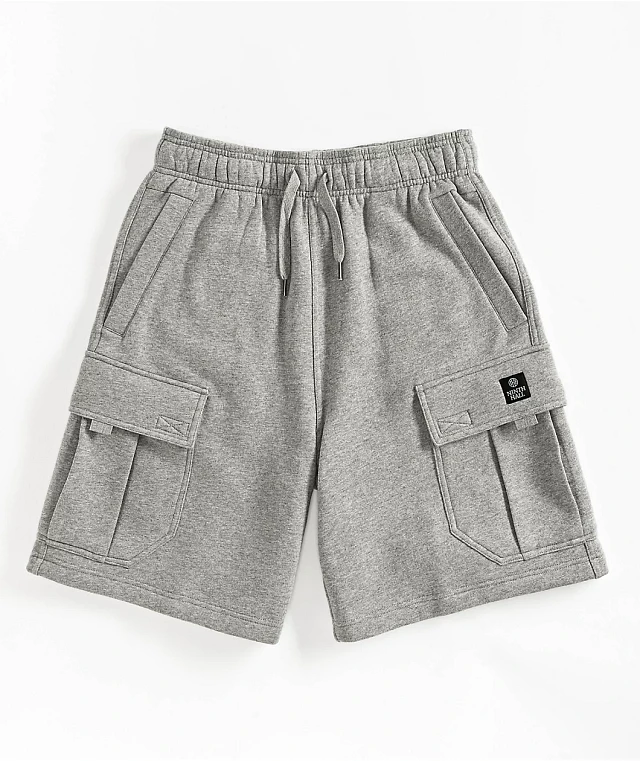 Ninth Hall Fundamentals Stash Grey Cargo Sweat Shorts at