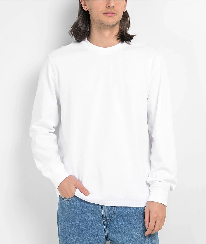 トップス TIGHTBOOTH PASS THE PIE LS T-SHIRT WHITE Ninth Hall Fundamentals White Boxy Long Sleeve T-Shirt | Liberty