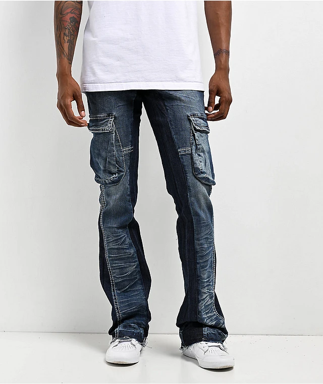 Ninth Hall Haze Cargo Stacked Flare Jeans | Liberty Center