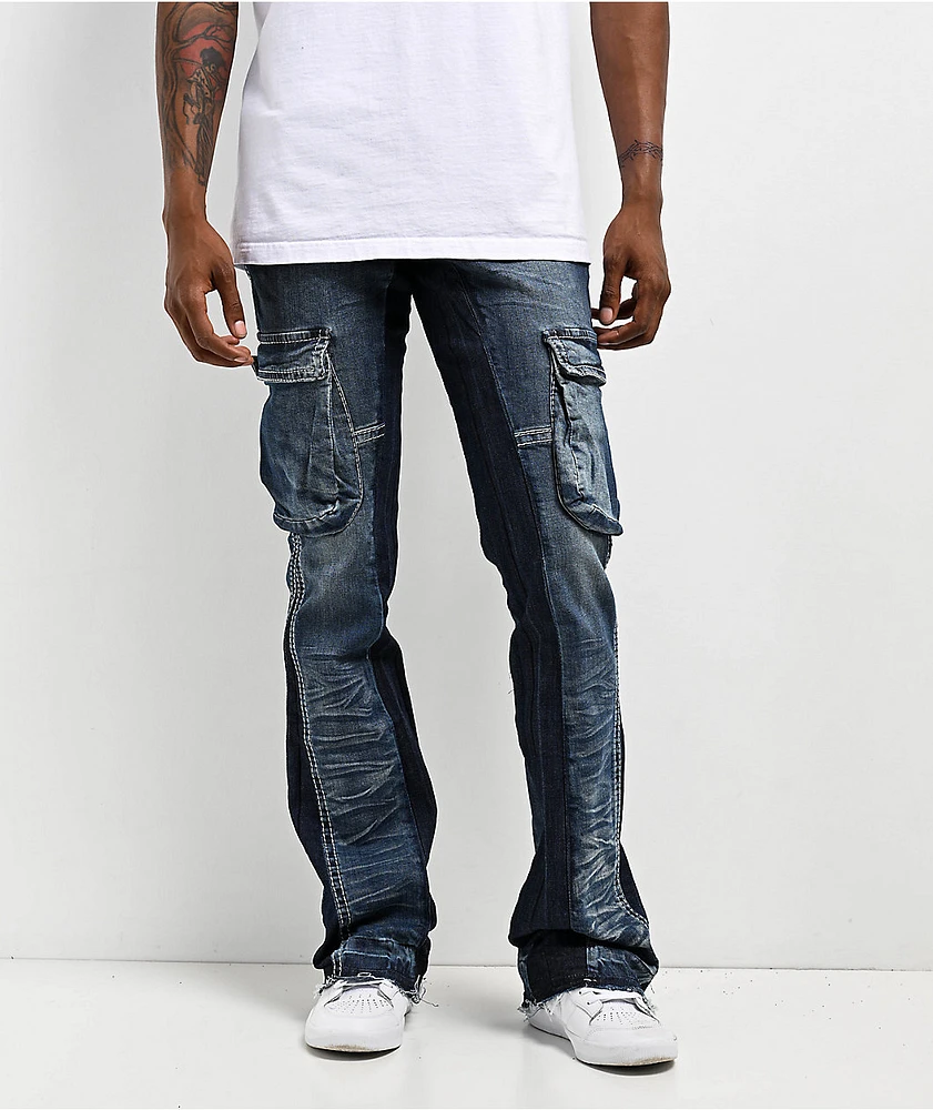 Ninth Hall Haze Cargo Stacked Flare Jeans | Liberty Center Ninth Hall Haze Cargo Stacked Flare Jeans | Liberty Center