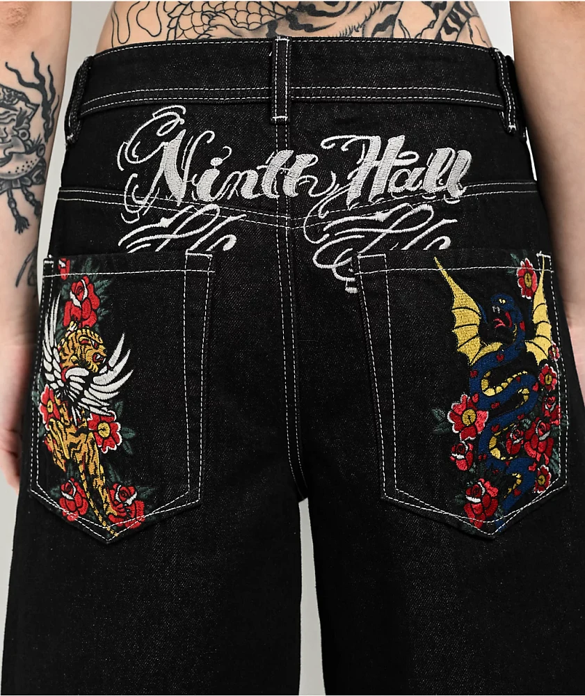 Ninth Hall Idle Black Wash Shorts | Mission Valley