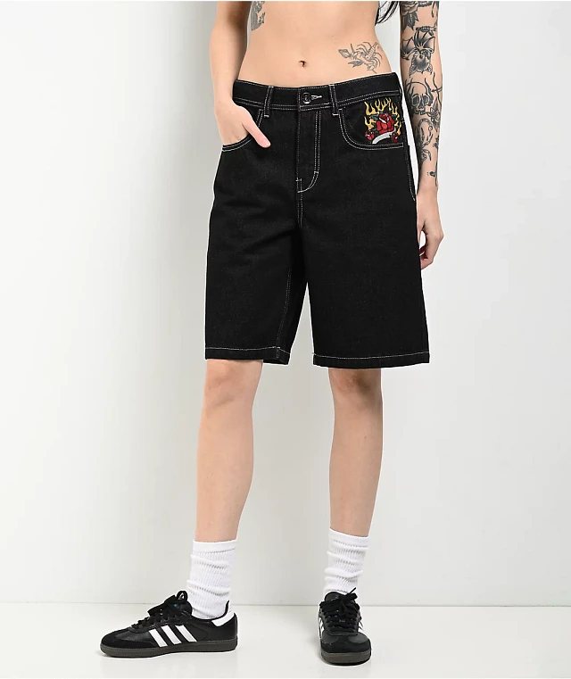 Ninth Hall Idle Black Wash Shorts | Arden Fair
