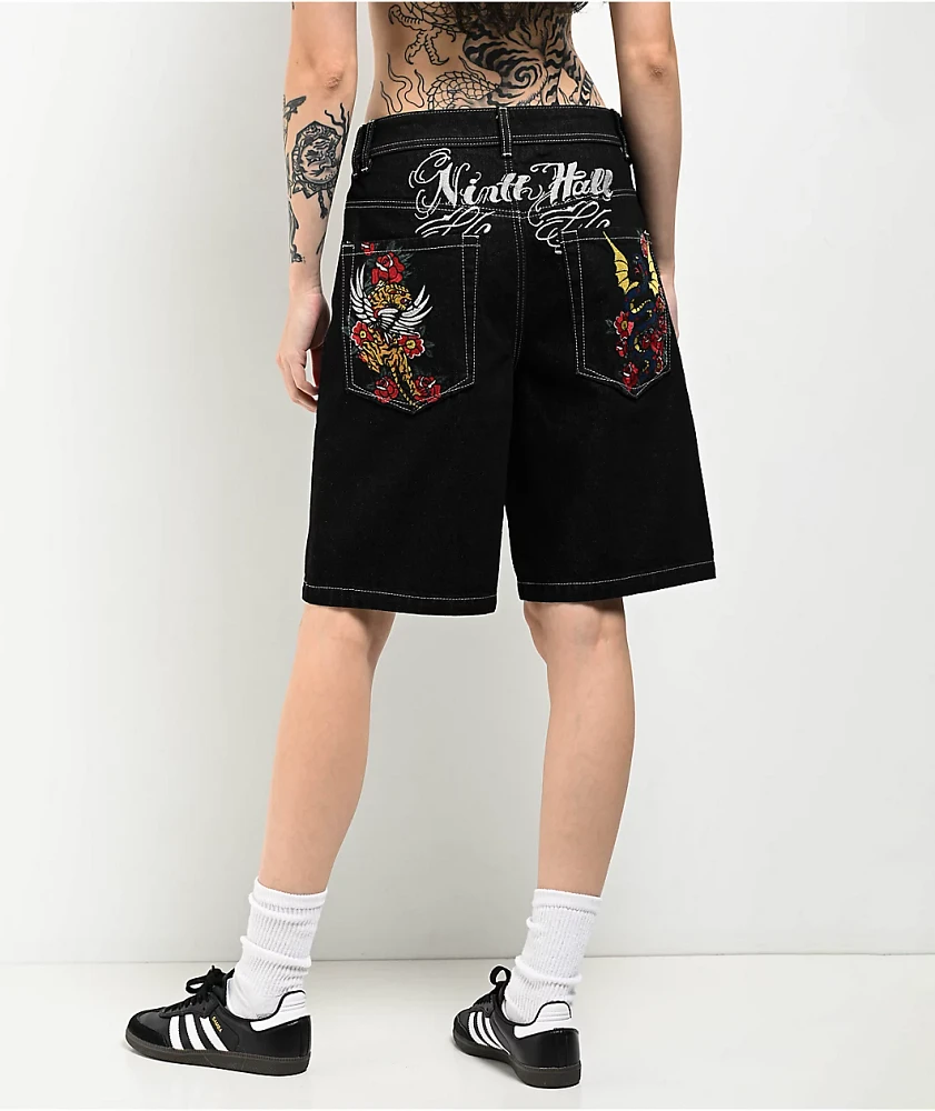 Ninth Hall Idle Black Wash Shorts | Arden Fair