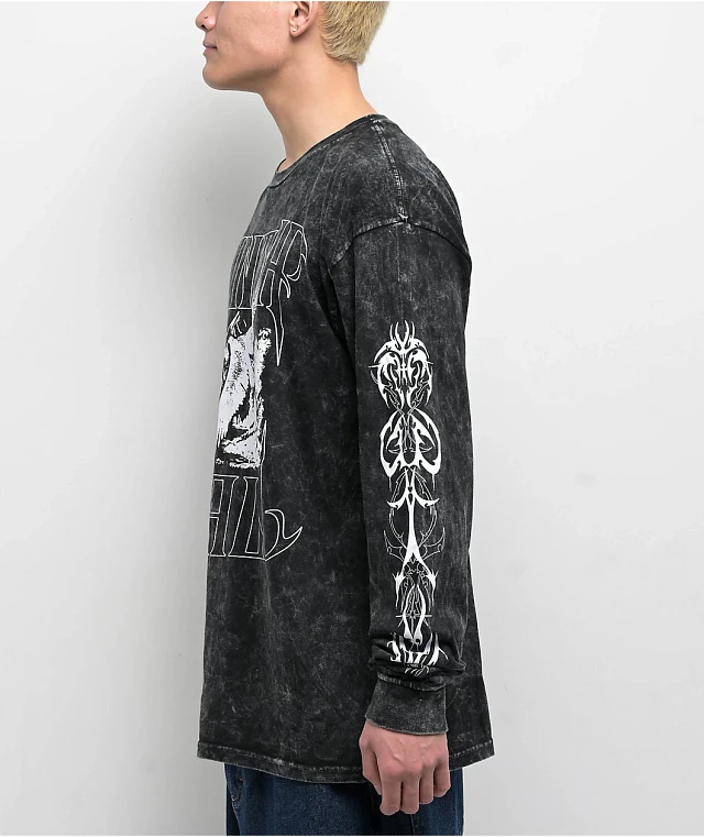 Ninth Hall Natures Edge Black Wash Long Sleeve T-Shirt | Dulles