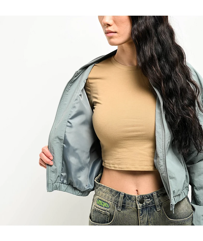 Ninth Hall Nyla Lead Nylon Bomber Jacket | MainPlace Mall