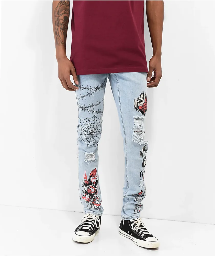 Ninth Hall Rogue Skinny Light Wash Denim Jeans Hamilton Place
