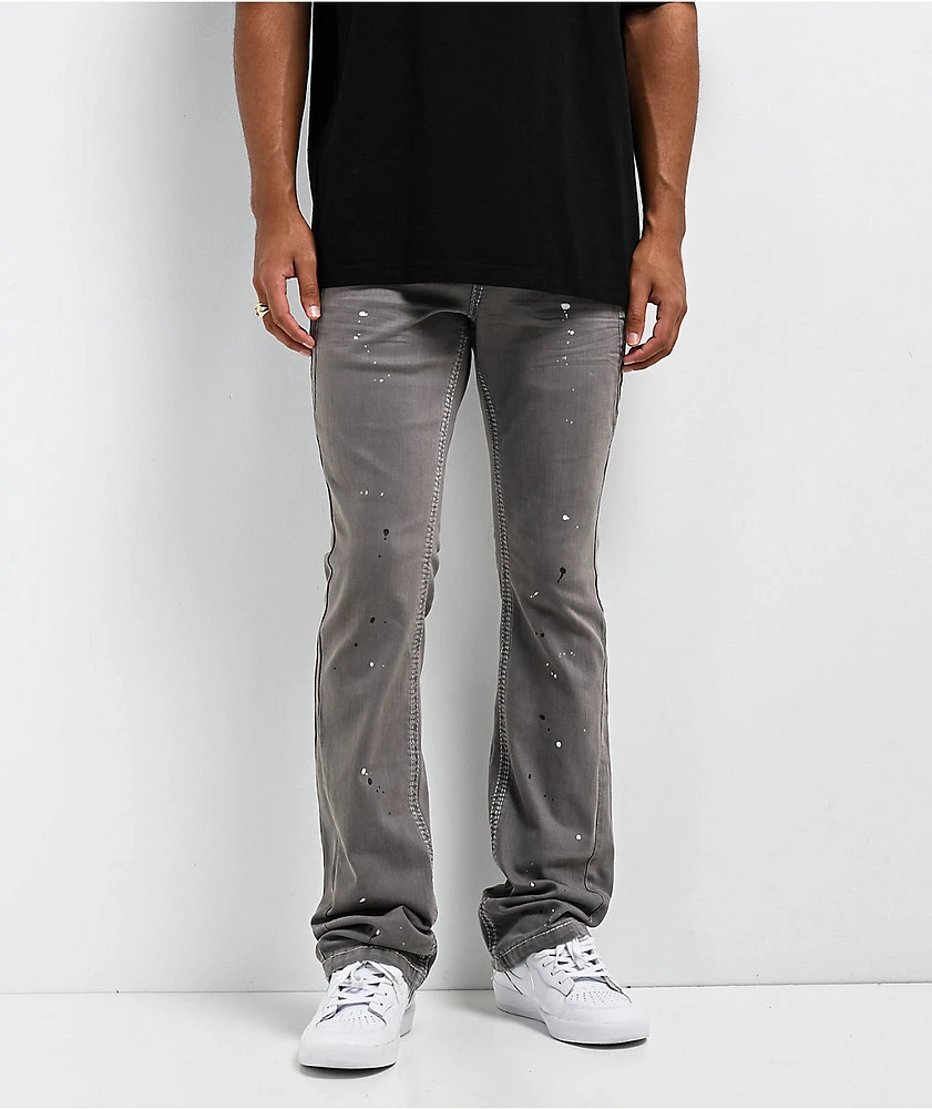 Ninth Hall Stacked Flare Grey Denim Jeans | Liberty Center