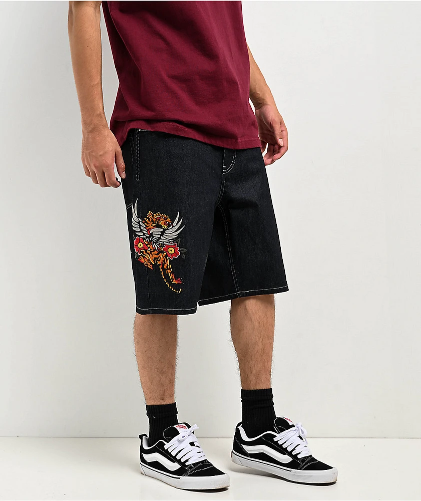 Ninth Hall Waylay Indigo Raw Denim Shorts at Hamilton Place in