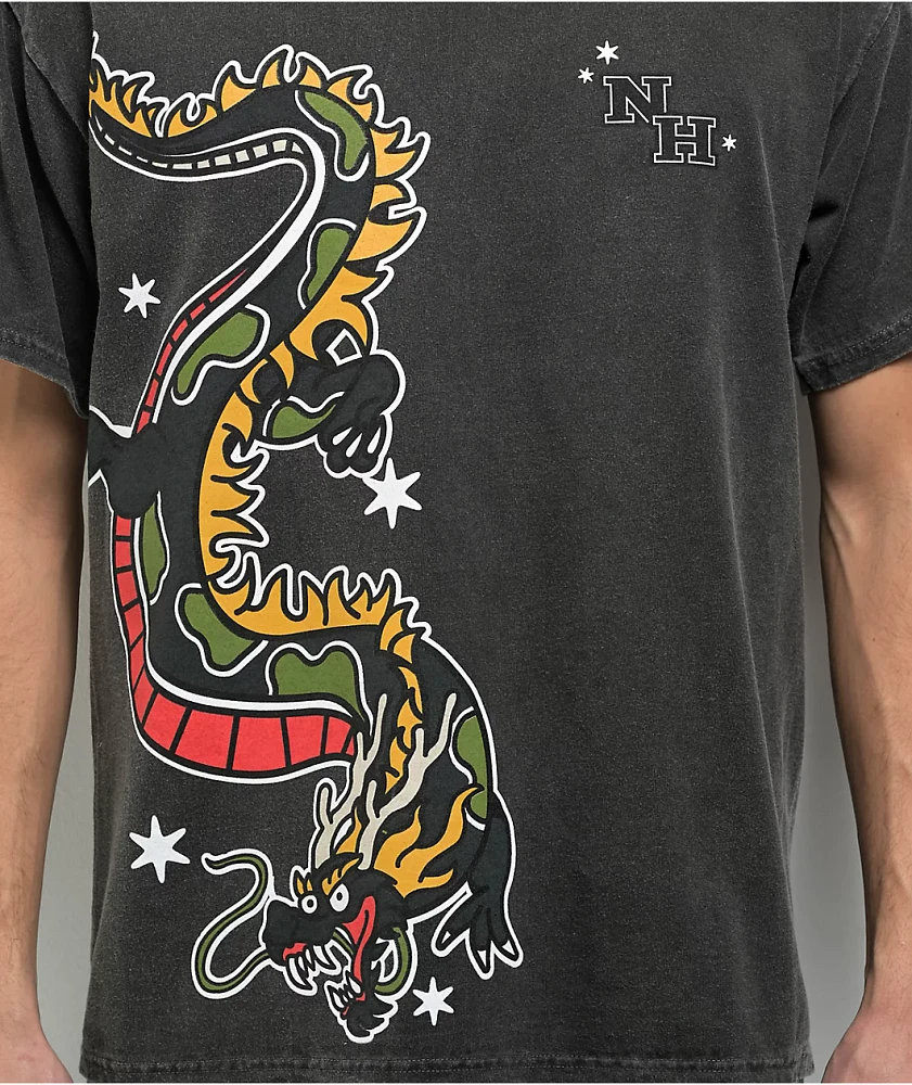 Ninth Hall Wildstyle Dragon Black Wash T-Shirt | MainPlace Mall