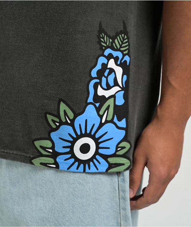 Ninth Hall Y2K Tattoo Flash Black Wash T-Shirt at Hamilton Place