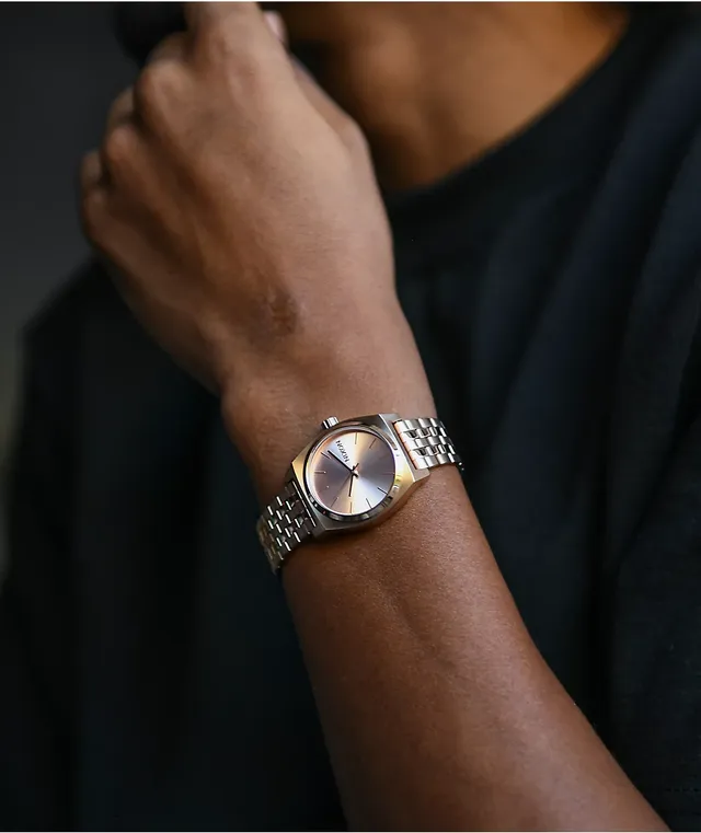 Nixon small time best sale teller rose gold