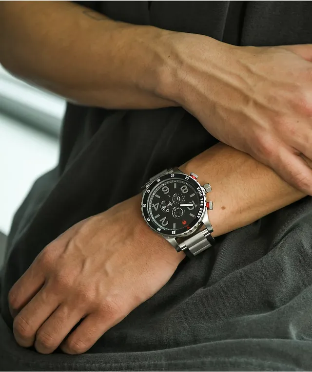 Nixon x Independent 51-30 Silver Chronograph Watch | Liberty